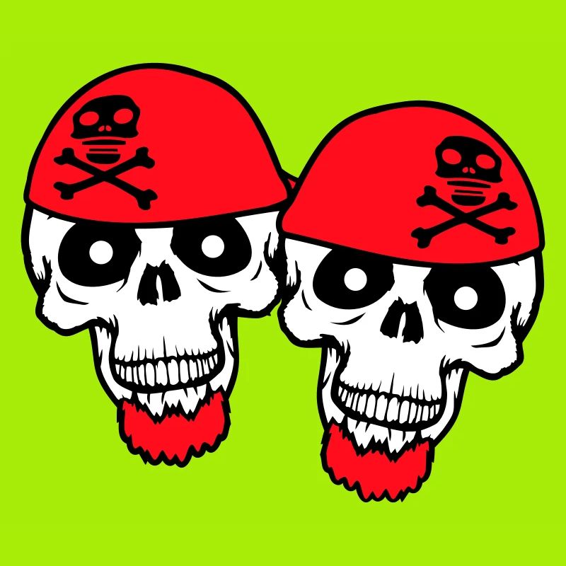 2 Pirate Skull Skeleton Skull Halloween Team