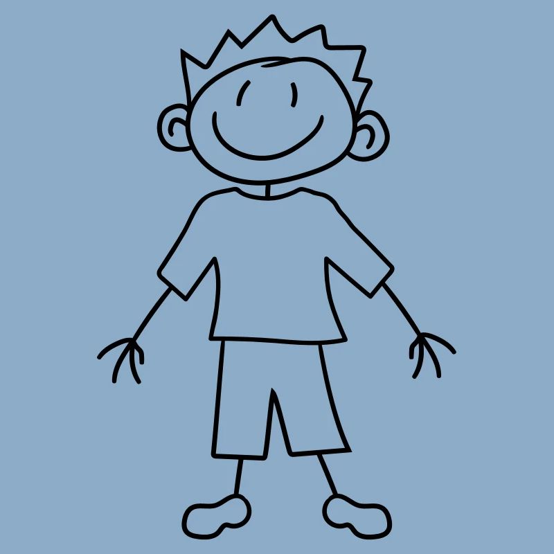 painted child scribble comic cartoon young man cool