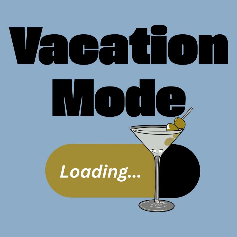 Vacation Mode On – Martini with loading bar (dark)