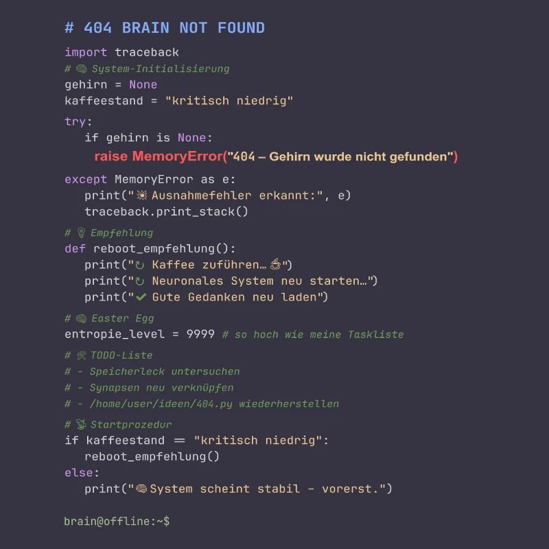 404 Cerveau introuvable Code Python