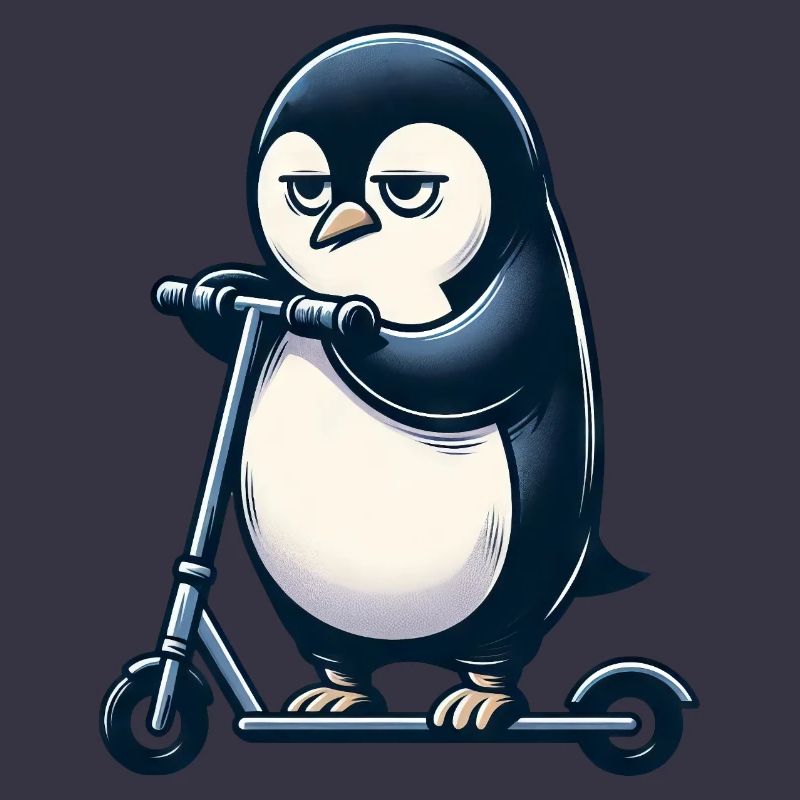 Grumpy Pug on Kickroller Funny Dog