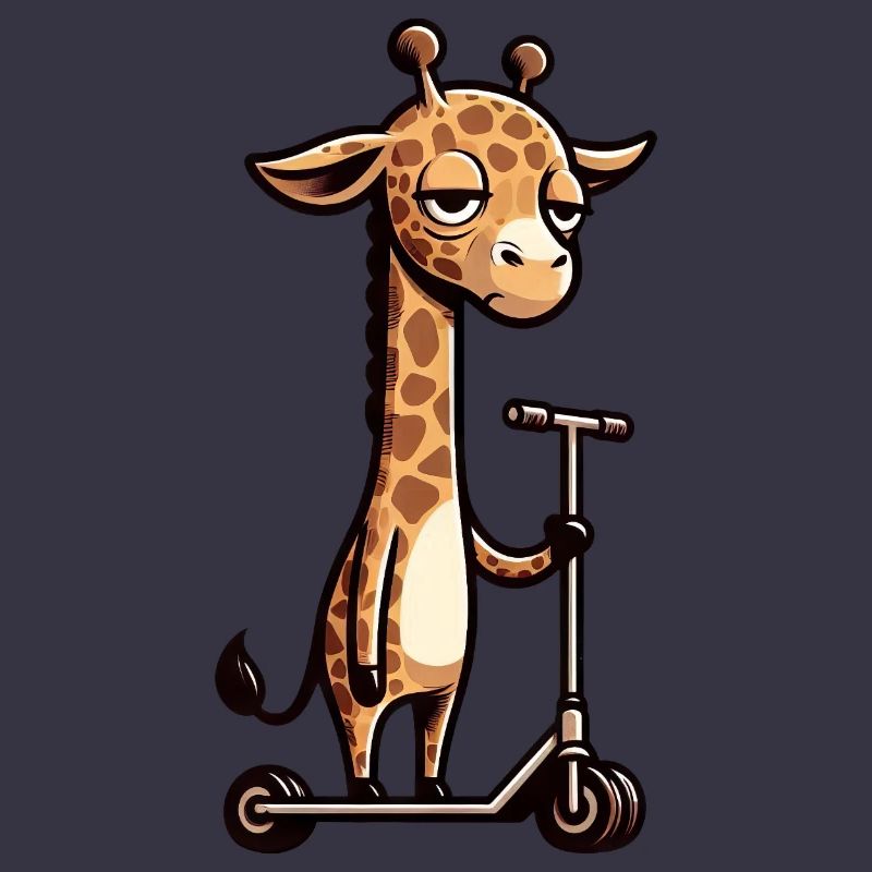 Grumpy Giraffe on Roller Comic Fun