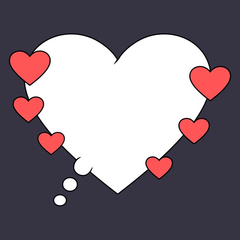 Bulle de pensée avec des cœurs