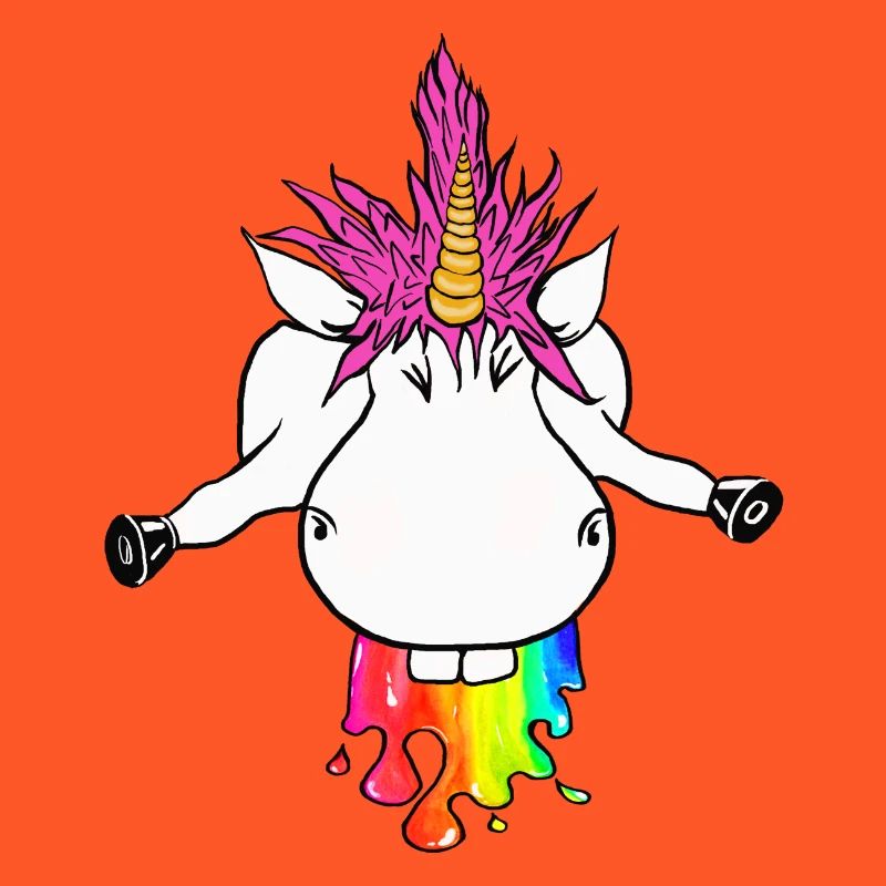Regenbogen Einhorn Farbklecks Regenbogenkotze