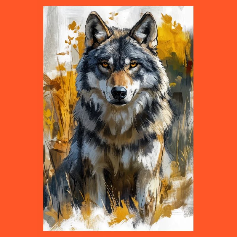 Illustration eines Wolfes