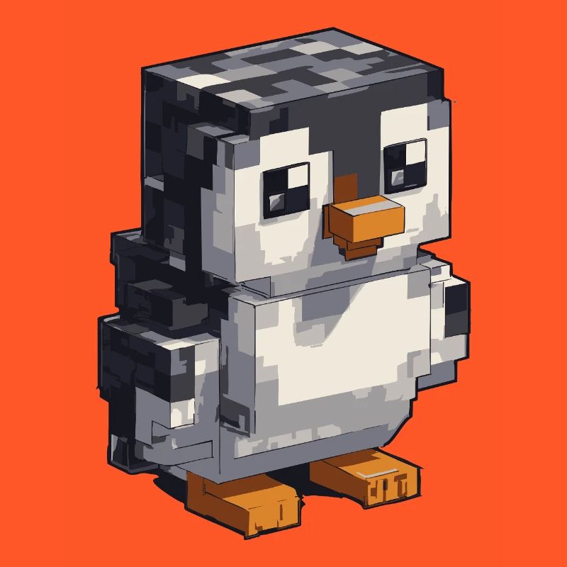 Cute pixel penguin
