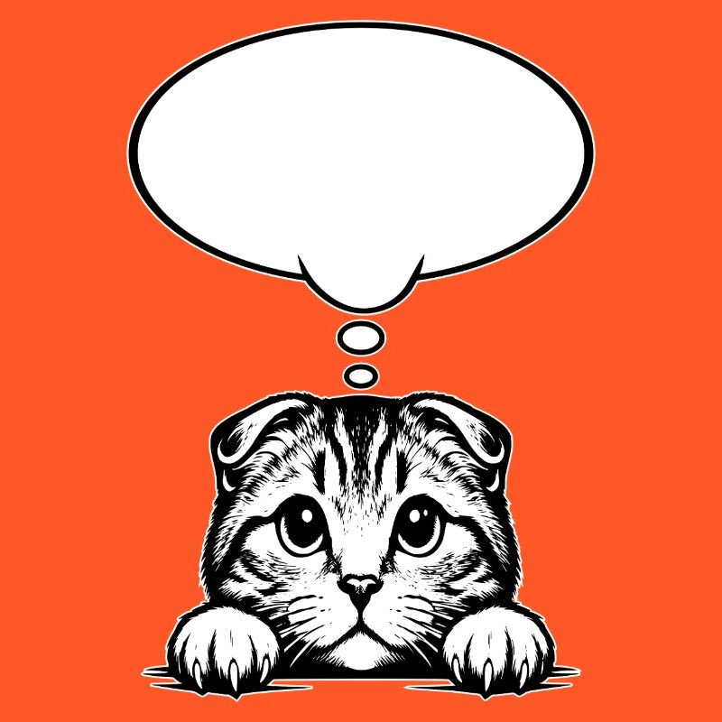 Scottish Fold-eared Cat Speech Bubble