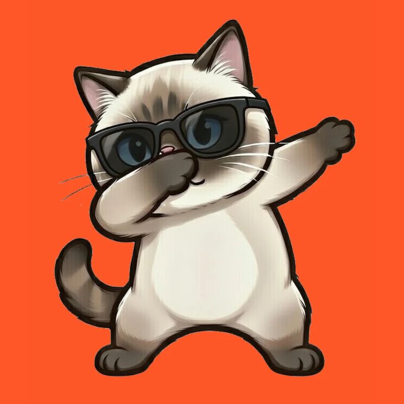 Dabbing Siamkatze