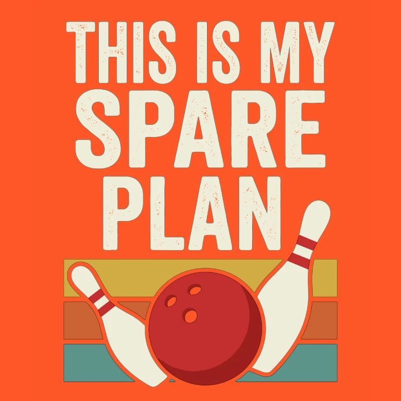 This Is My Spare Plan Bowling Retro Design