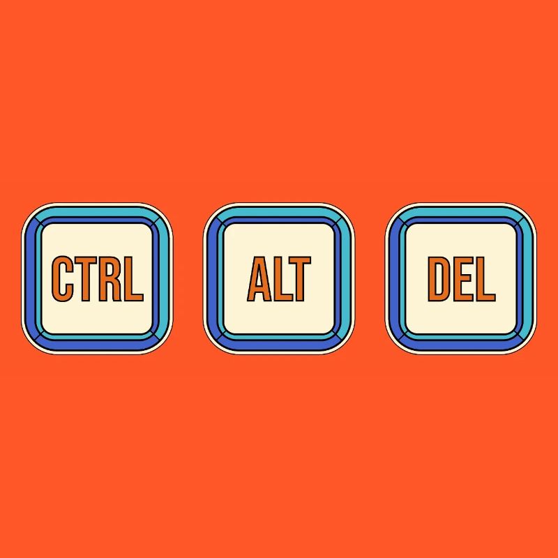 Retro Keyboard Keys CTRL ALT DEL