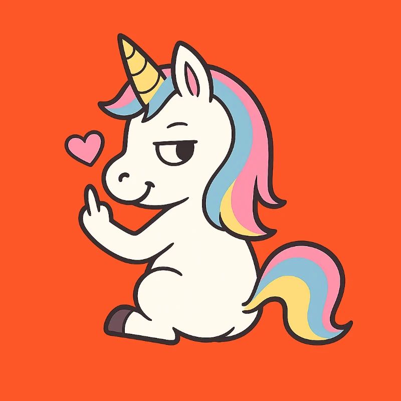 Freches Einhorn mit Herz – Süßes Unicorn Statement
