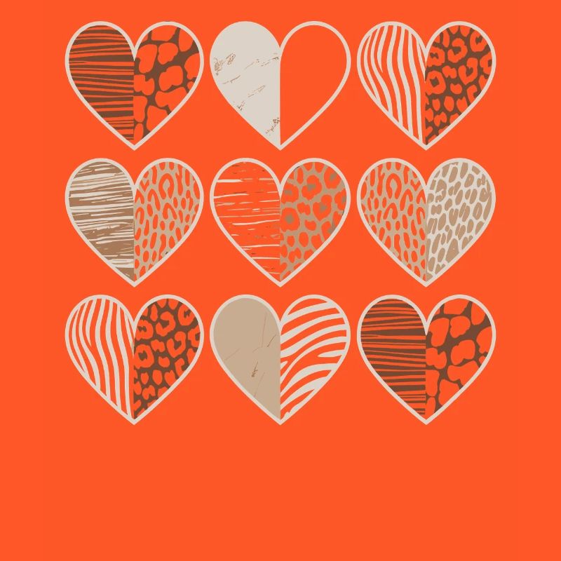 Leopard pattern heart design