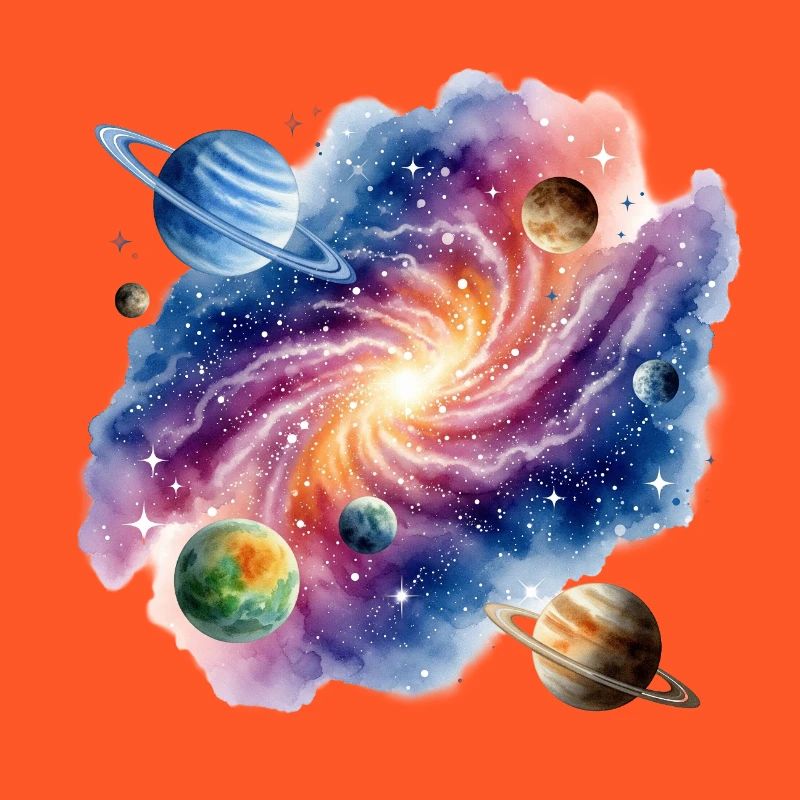 Galactic vortex with planetary constellations