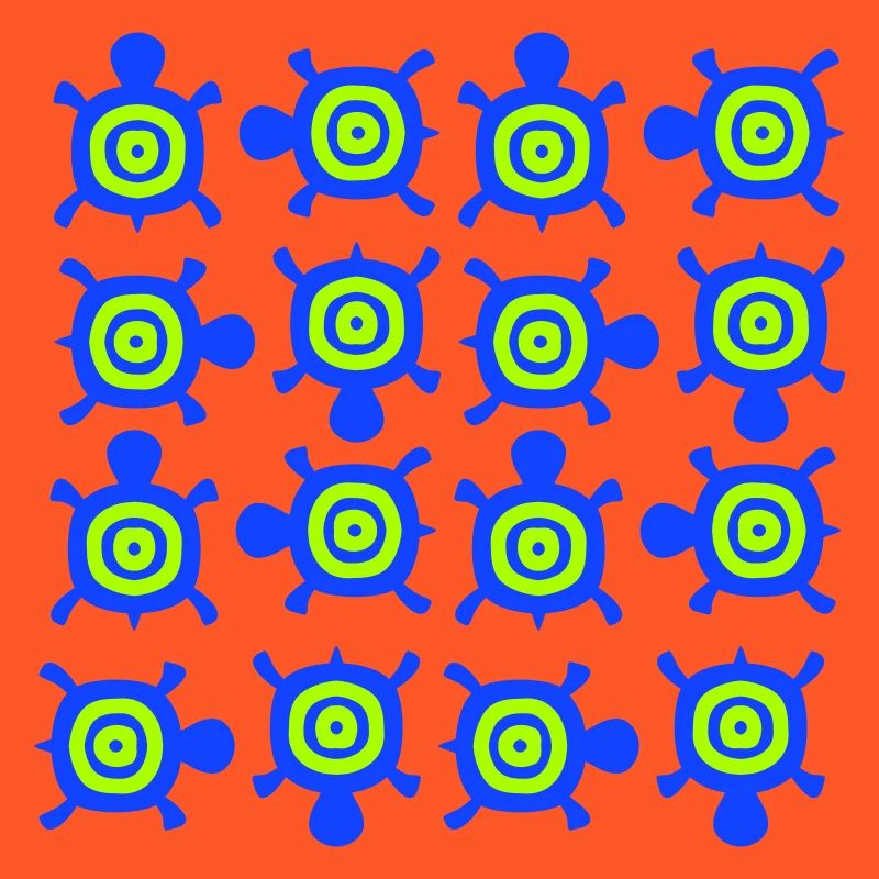Turtles Pattern Many Decorative Circles Logo