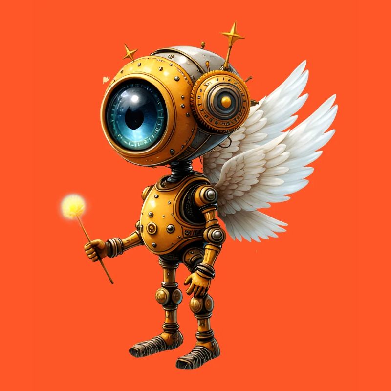 Steampunk Winged Robot