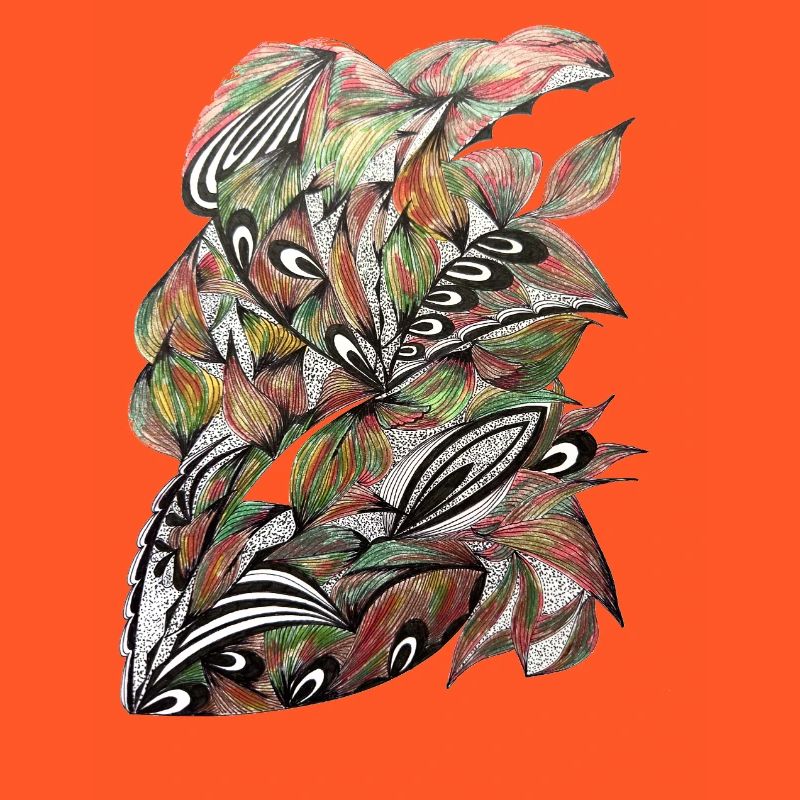 Vibrant Leaf Peacock Pattern