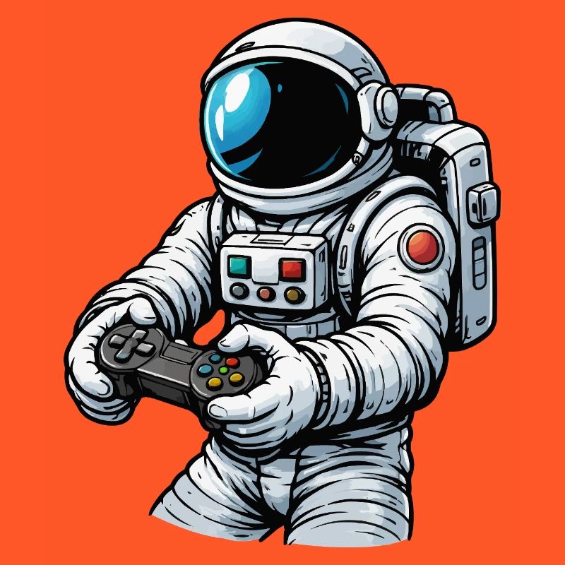 Astronaut mit Gamecontroller