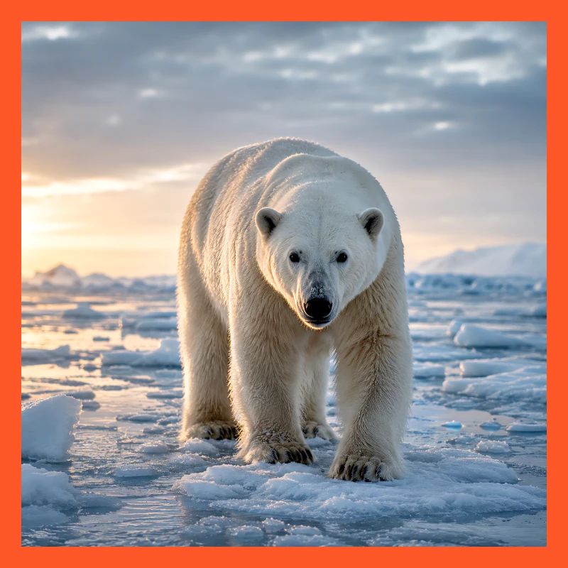 Arktischer Eisbär auf Eis