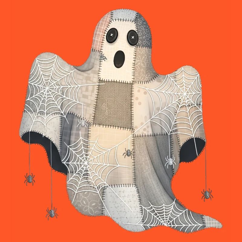 Patchwork Ghost with Spider Webs