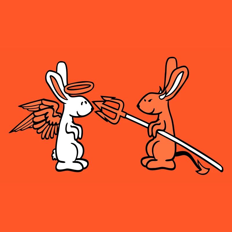 Rabbit Angel Conscience Devil Demon Evil Satan Hell