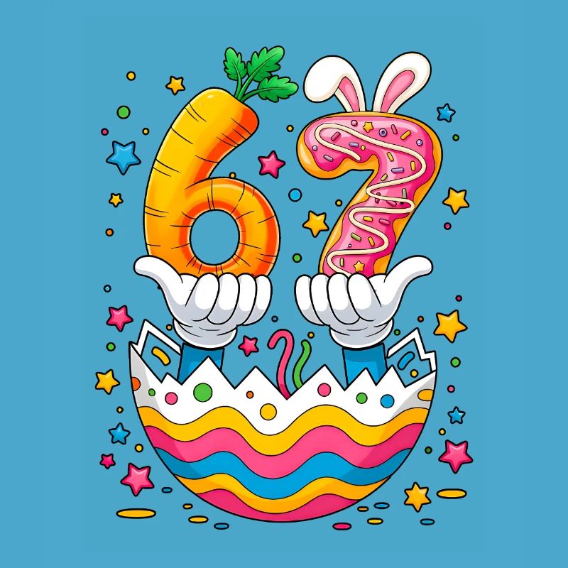  Easter Eggs Cute Bunny Six Seven 67