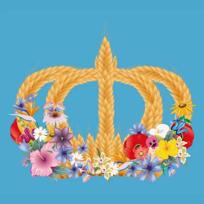 Couronne de blé avec des fleurs – symbole de la nature et de la récolte