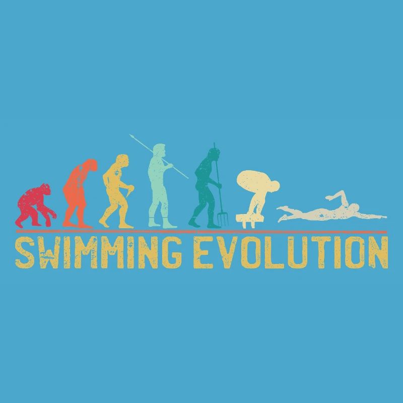 Illustration de l'évolution de la natation
