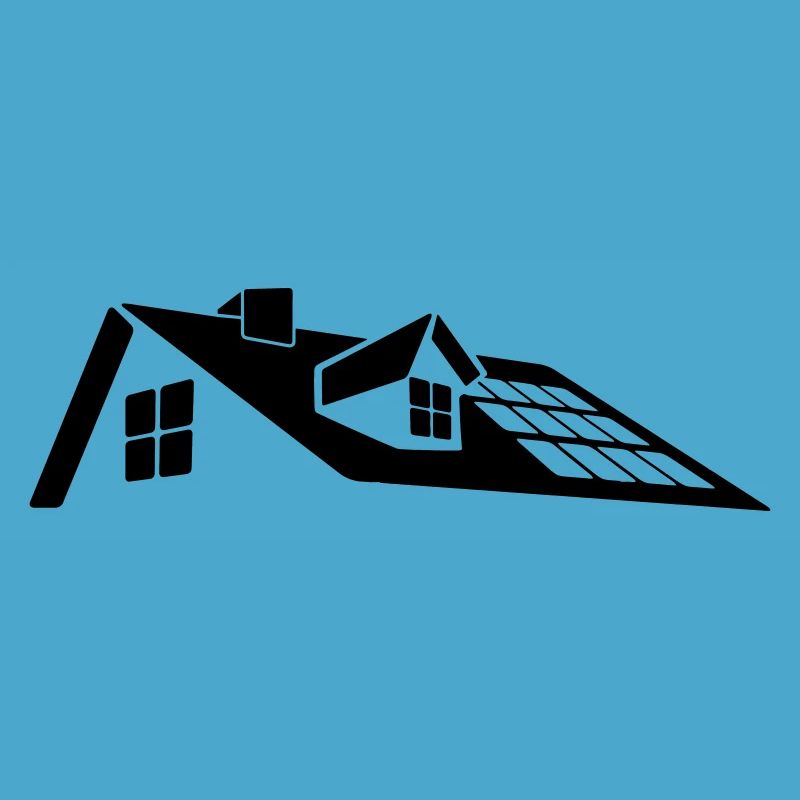 Conception de toit moderne - lucarne avec panneaux solaires