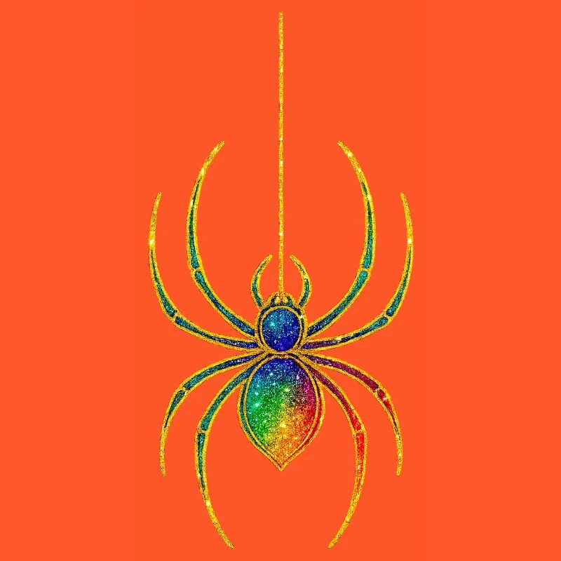 Regenbogen Glitzer-Spinne