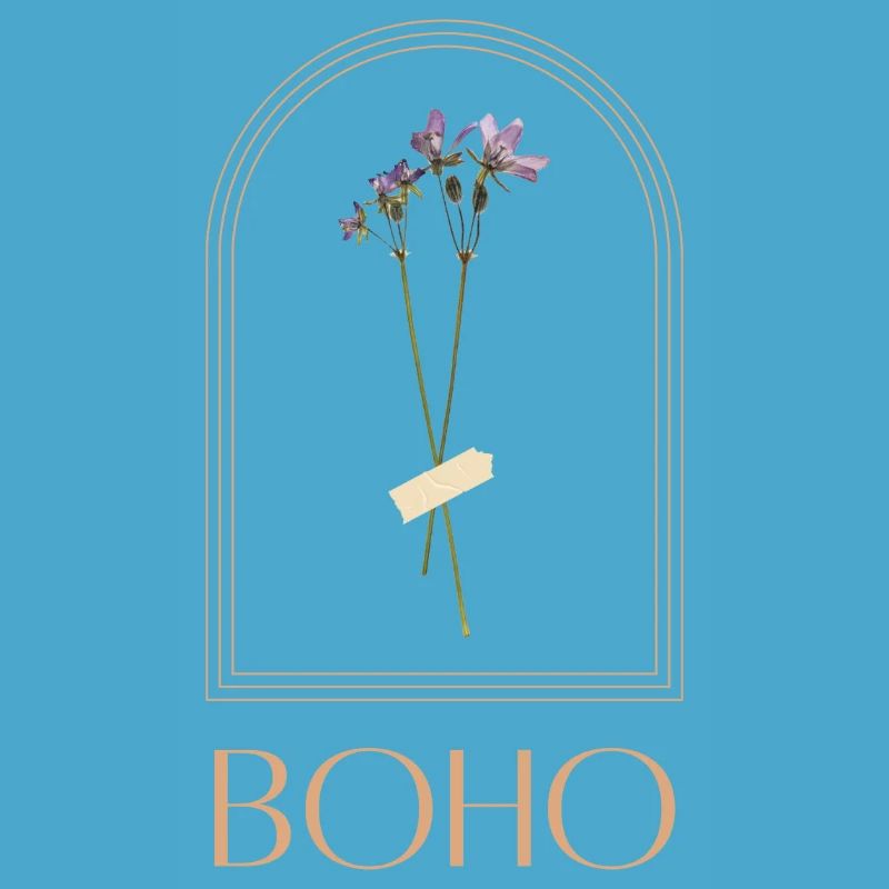 Bouquet de fleurs boho dans un cadre arche