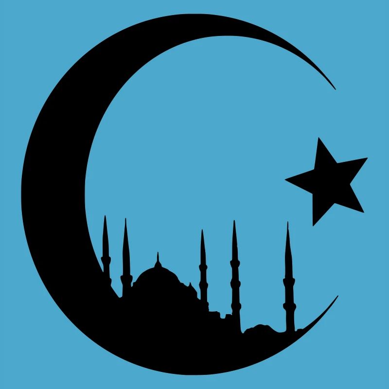 Halbmond mit Moschee
