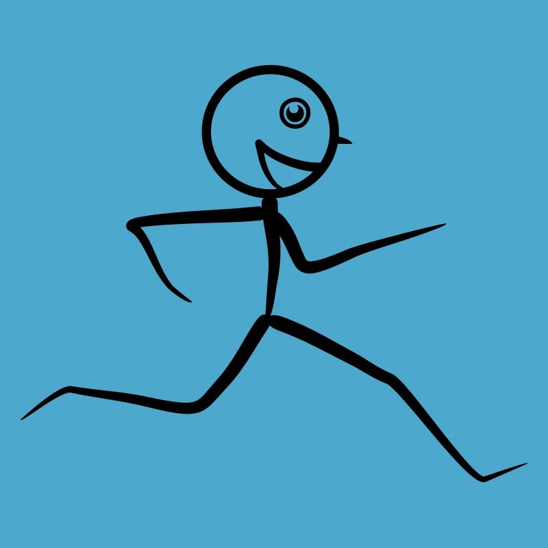 Running stick figure, running