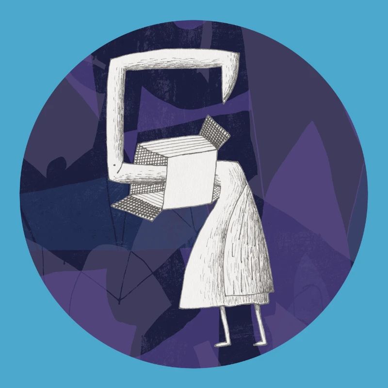 Cercle de conception oiseau dans une boîte 003