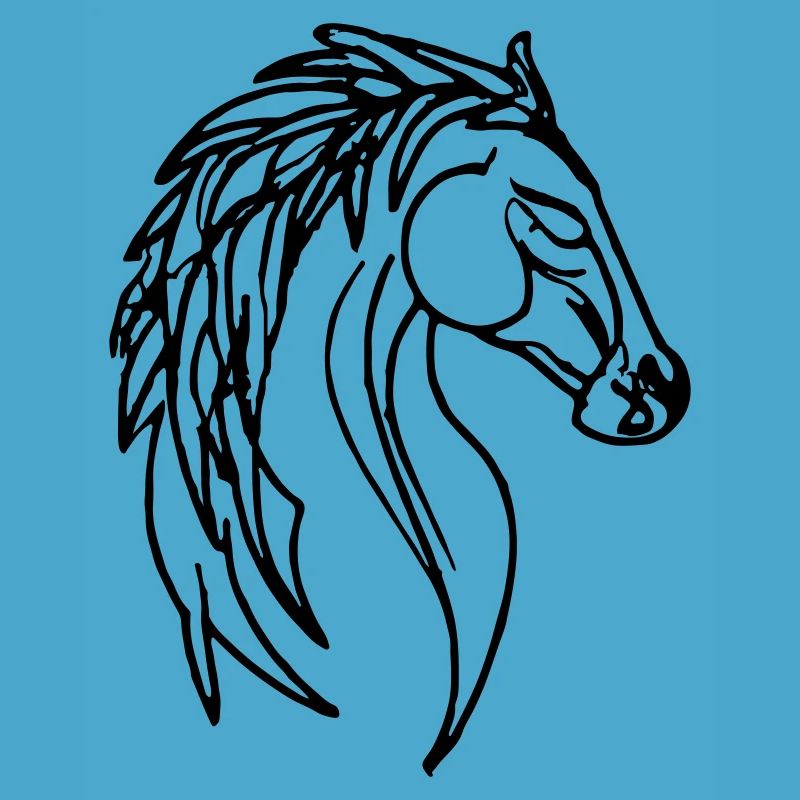 Pferd Illustration Line Art Geschenkidee
