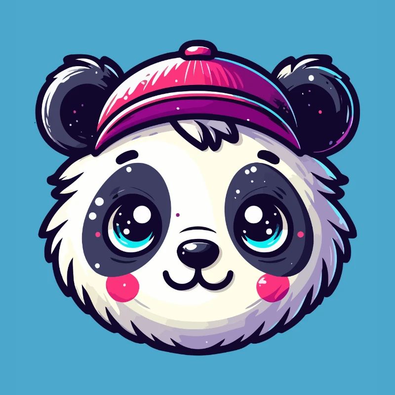Panda Kopf mit Kappe