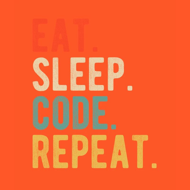 Eat Sleep Code Repeat Programmer Nerd Retro