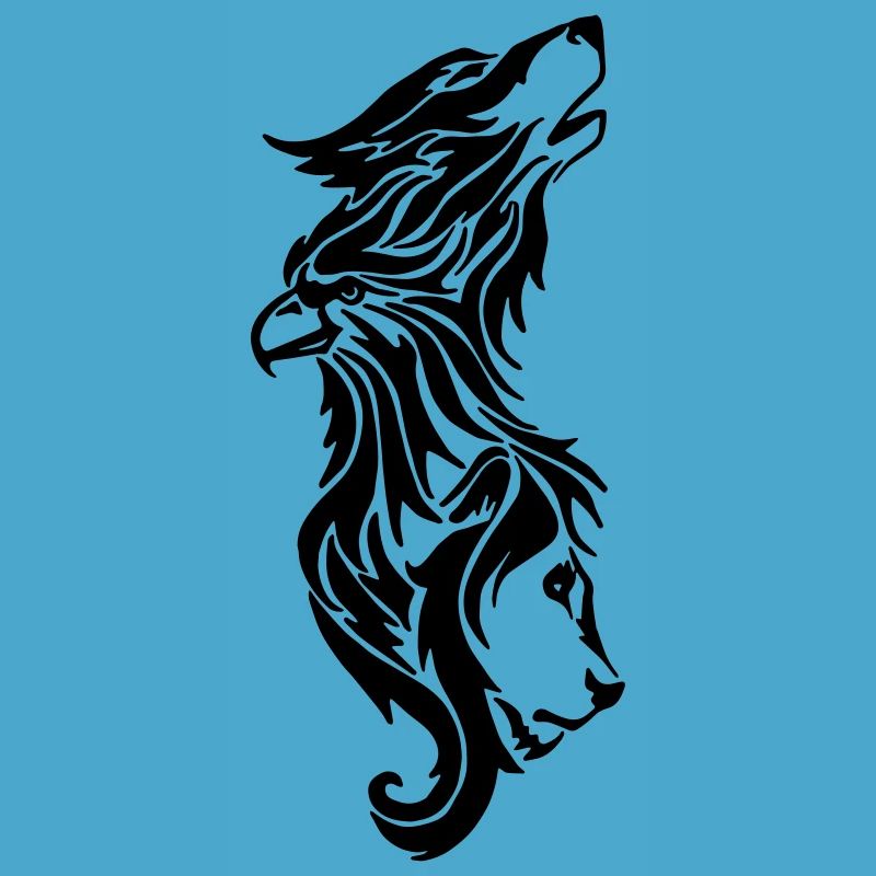 wolf, eagle and lion
