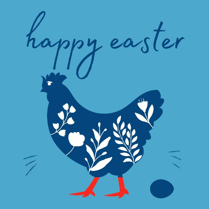 Happy Easter. Happy Easter. Easter egg and hen