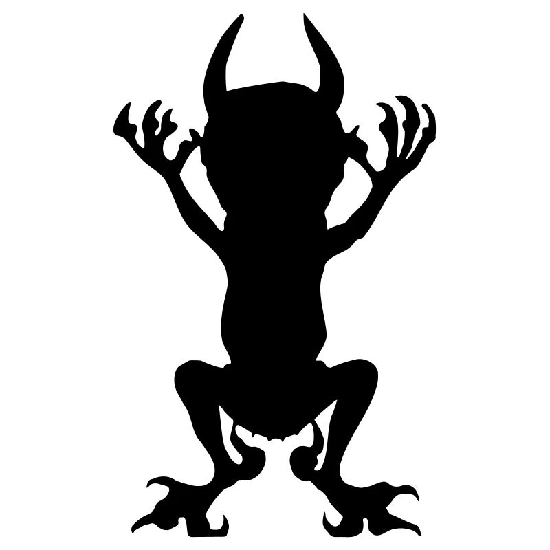 Black Devil Vector Icon Evil Imp Evil