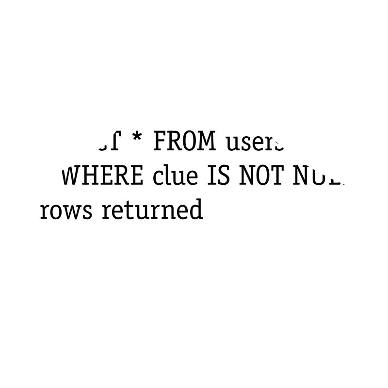 SQL No Clue