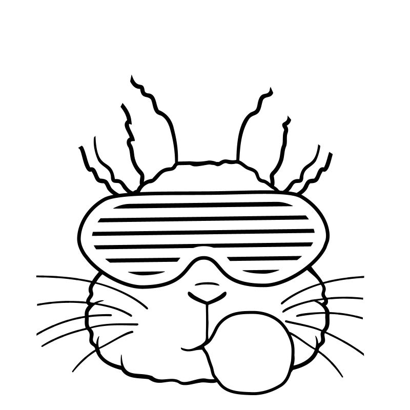 Rabbit chewing gum bubble cool