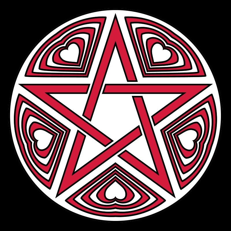 Pentagram heart pattern vector good color selectable