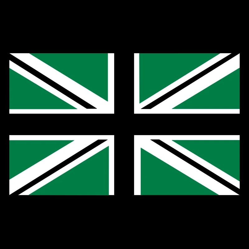 Union Jack | noir-blanc-vert | bannière | drapeau