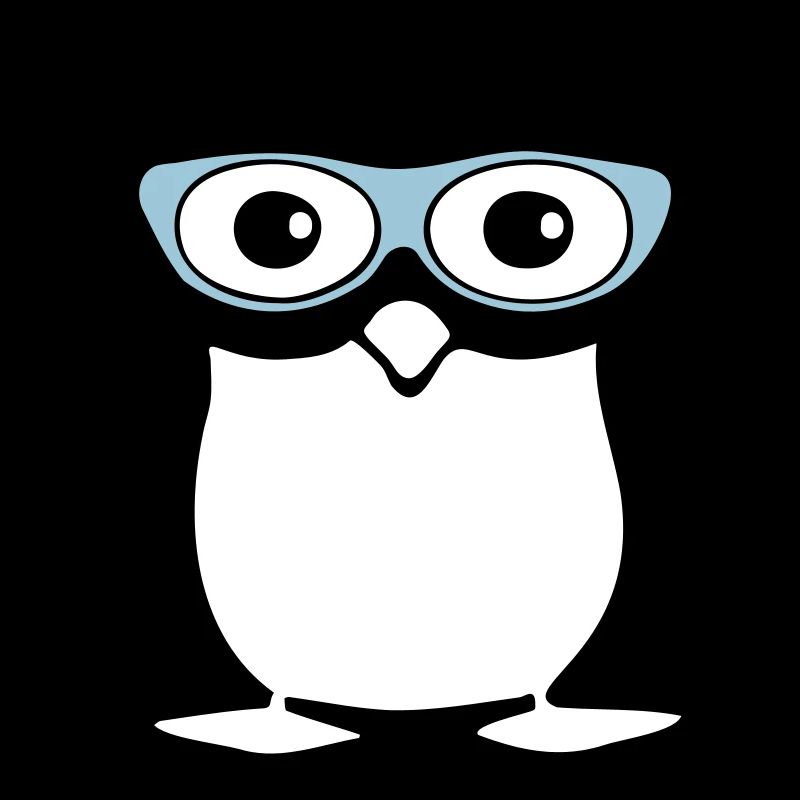 Pingouin mignon avec des lunettes, illustration vectorielle