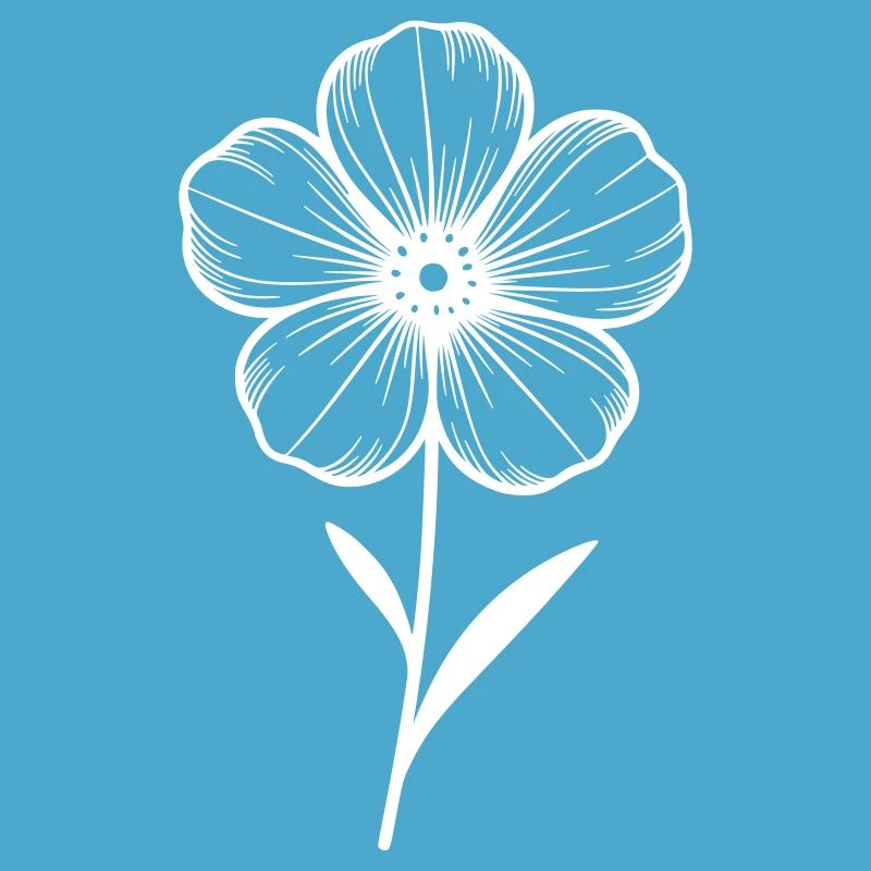 Fleur blanche graphique - variable de couleur