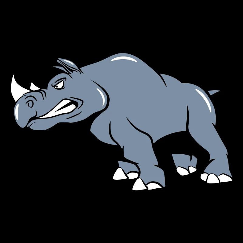 Rhino aggressively attacking