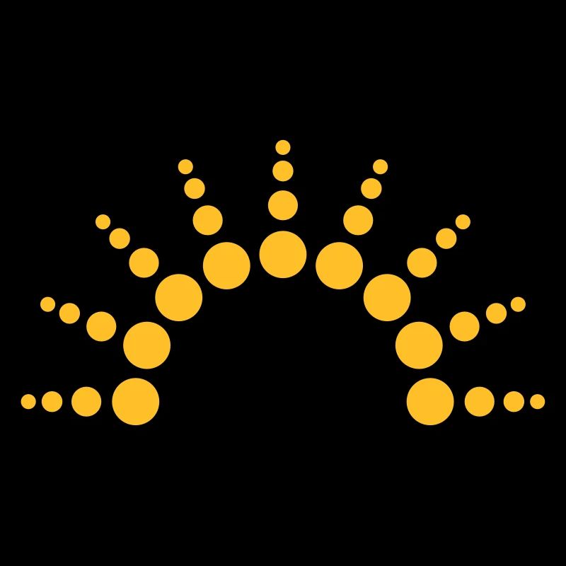 Half-circle circles points Sun logo