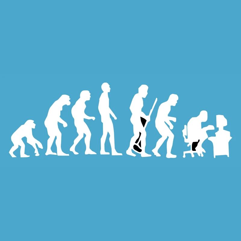 Evolution monkey to human crooked back Pc nerd