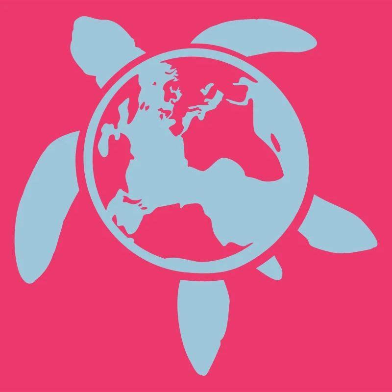 Turtle Earth Planet World Back Map Globe