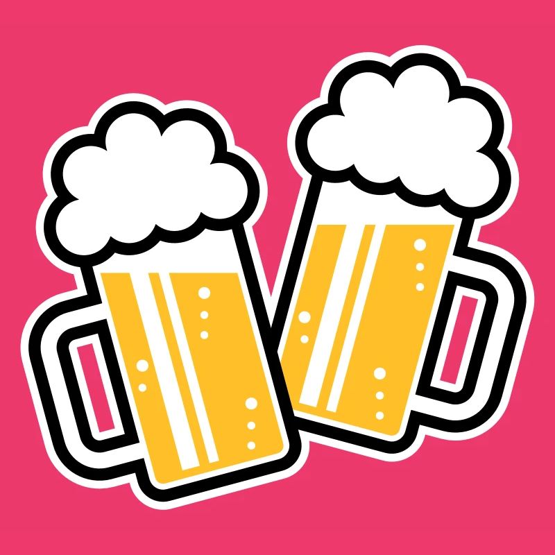2 Clinking Beer Glasses For A Cheer! (3C)